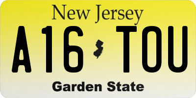 NJ license plate A16TOU