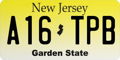 NJ license plate A16TPB