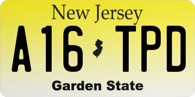 NJ license plate A16TPD