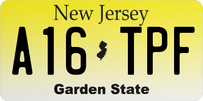 NJ license plate A16TPF