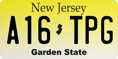 NJ license plate A16TPG