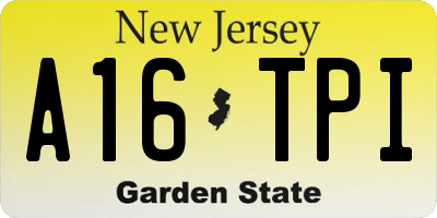 NJ license plate A16TPI