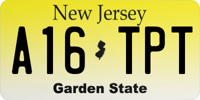 NJ license plate A16TPT