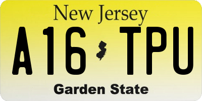 NJ license plate A16TPU