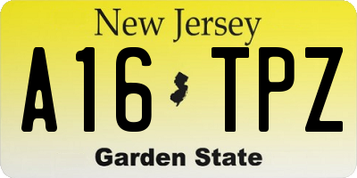 NJ license plate A16TPZ