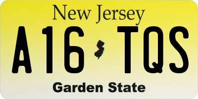 NJ license plate A16TQS