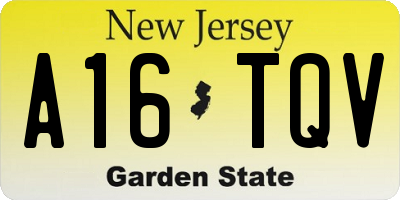 NJ license plate A16TQV
