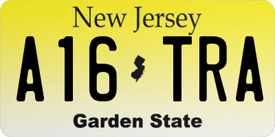 NJ license plate A16TRA