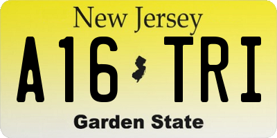 NJ license plate A16TRI