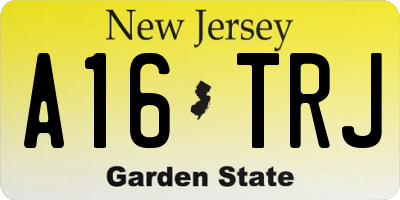 NJ license plate A16TRJ