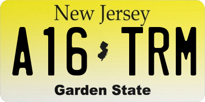 NJ license plate A16TRM