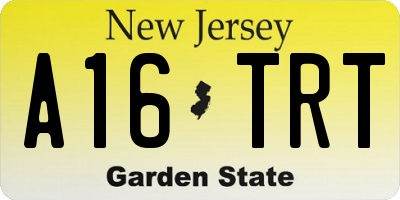 NJ license plate A16TRT
