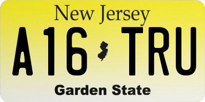 NJ license plate A16TRU