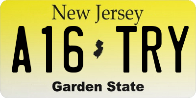 NJ license plate A16TRY