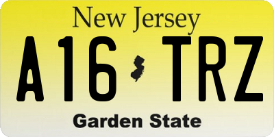NJ license plate A16TRZ