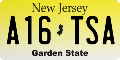 NJ license plate A16TSA