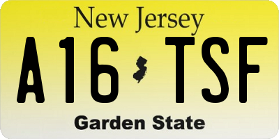 NJ license plate A16TSF