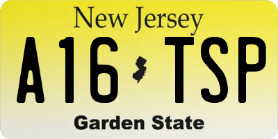 NJ license plate A16TSP