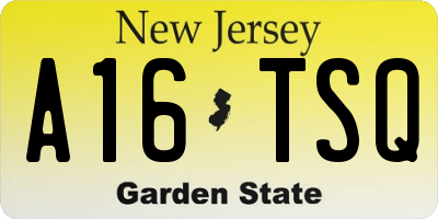 NJ license plate A16TSQ