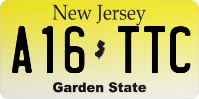 NJ license plate A16TTC