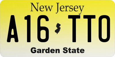NJ license plate A16TTO