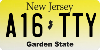 NJ license plate A16TTY