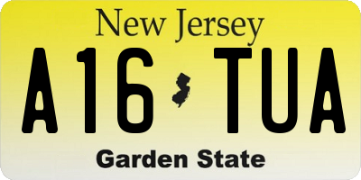 NJ license plate A16TUA