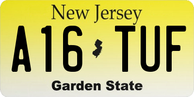 NJ license plate A16TUF