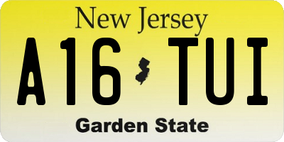 NJ license plate A16TUI