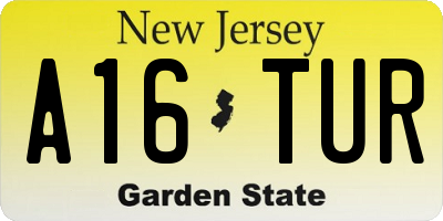 NJ license plate A16TUR