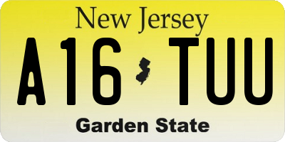 NJ license plate A16TUU
