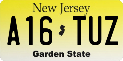 NJ license plate A16TUZ