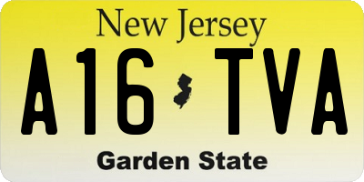 NJ license plate A16TVA