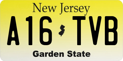 NJ license plate A16TVB
