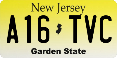 NJ license plate A16TVC