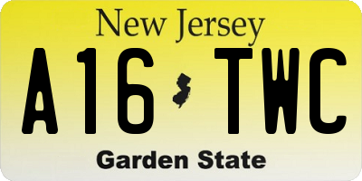 NJ license plate A16TWC