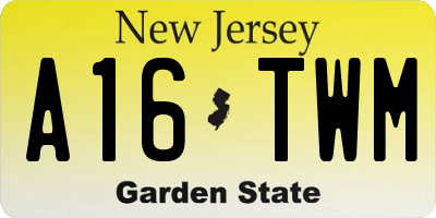 NJ license plate A16TWM