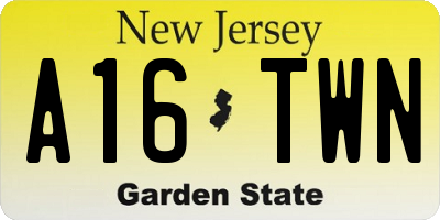 NJ license plate A16TWN
