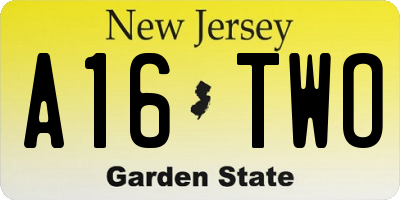 NJ license plate A16TWO