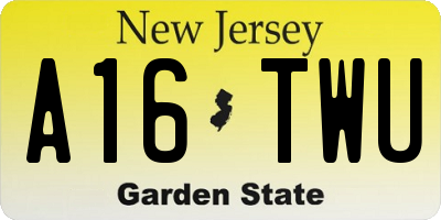 NJ license plate A16TWU