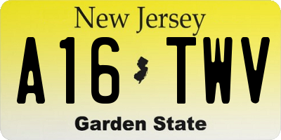NJ license plate A16TWV