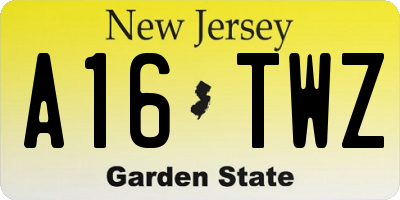 NJ license plate A16TWZ