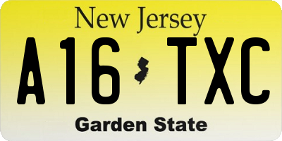 NJ license plate A16TXC