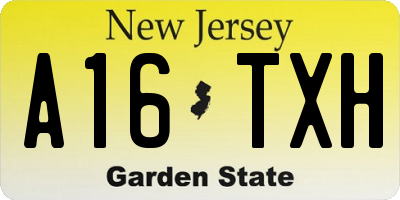 NJ license plate A16TXH