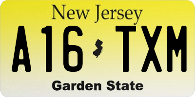 NJ license plate A16TXM