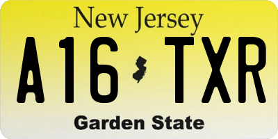 NJ license plate A16TXR
