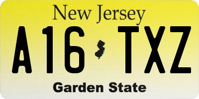NJ license plate A16TXZ