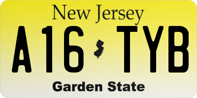 NJ license plate A16TYB