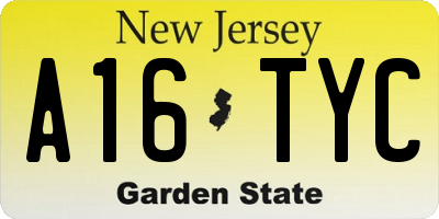NJ license plate A16TYC