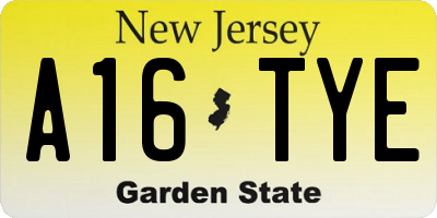 NJ license plate A16TYE